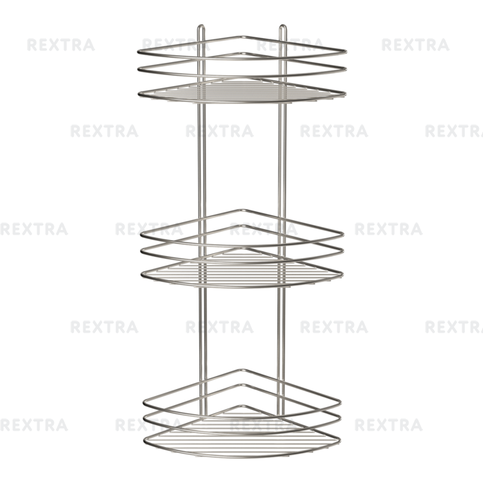 Полка угловая Grampus 3 яруса, цвет хром