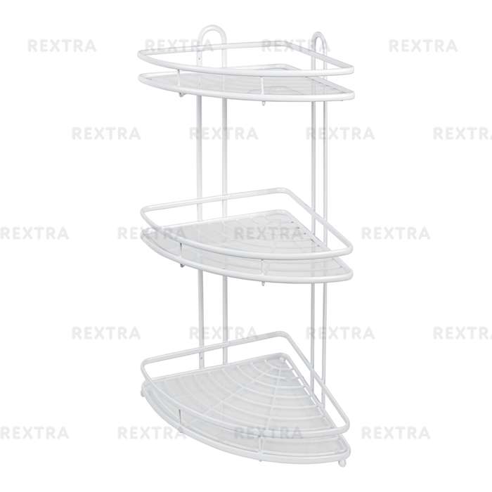 Полка для ванной комнаты Termo SWR-1003 трёхъярусная угловая, металл, цвет белый