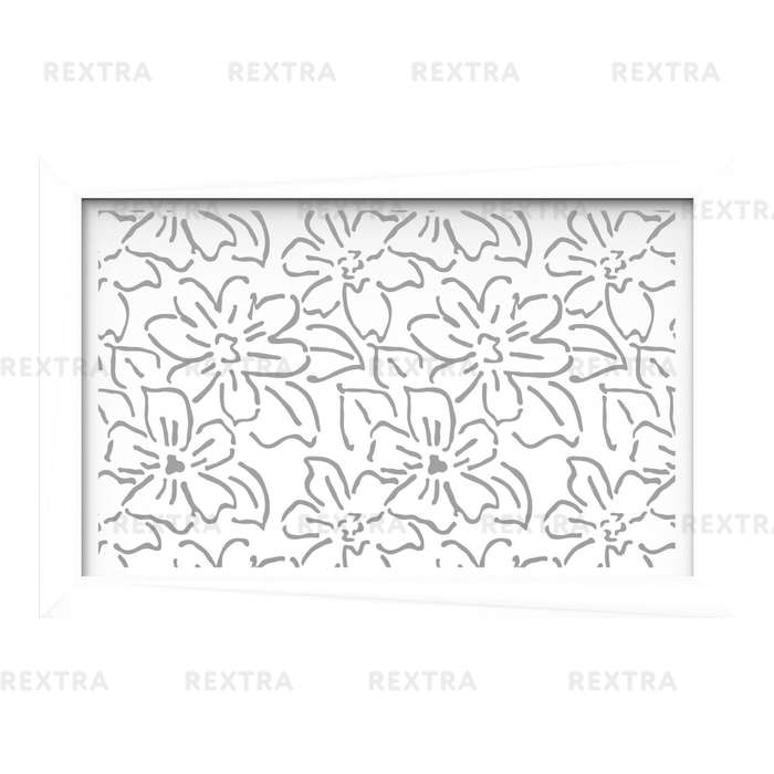 Экран для радиатора Цветы 90х60 см, цвет белый