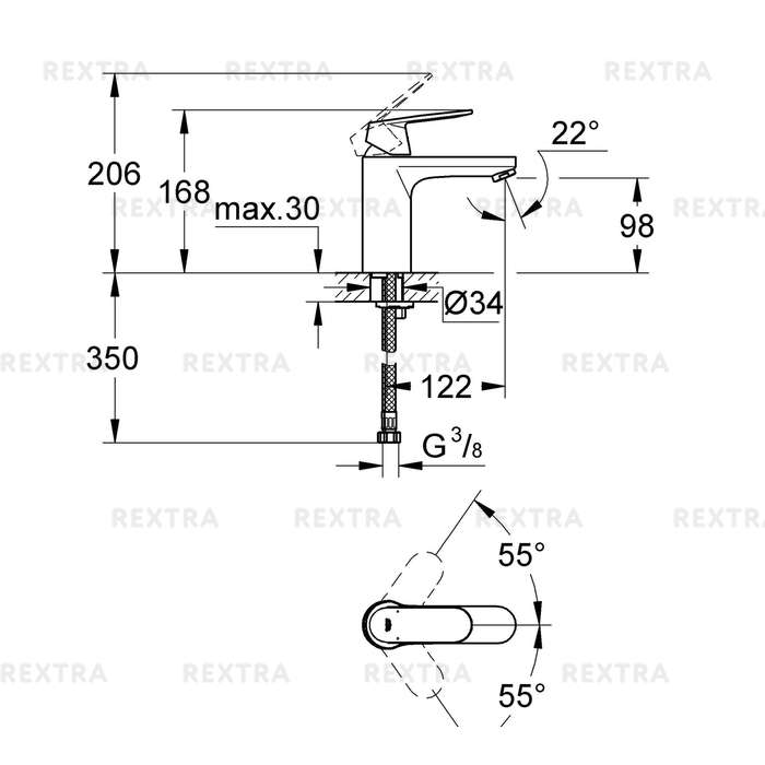 Смеситель для раковины Grohe Eurosmart Cosmo 23327000 однорычажный цвет хром