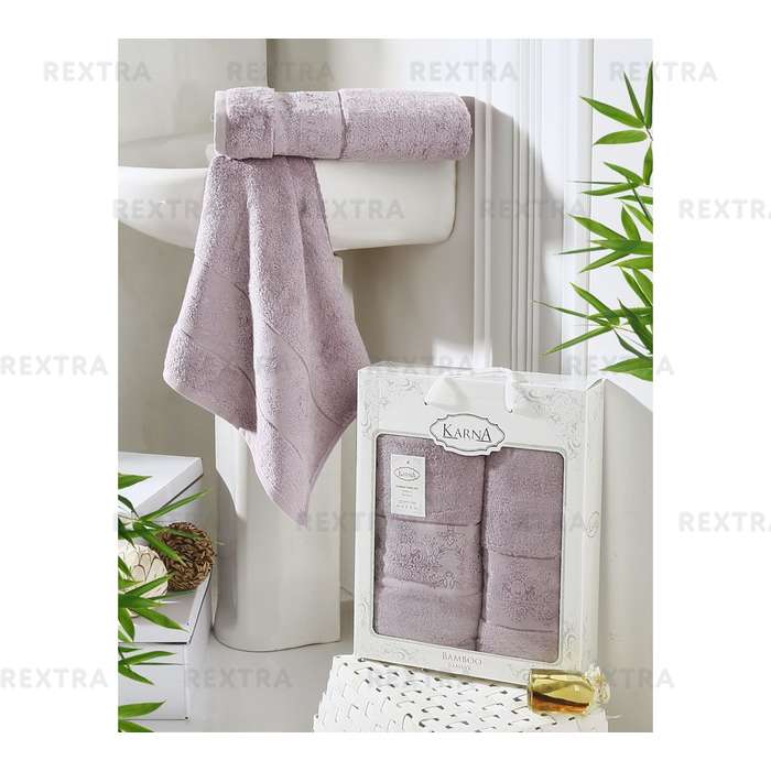 Набор полотенец для ванной комнаты KARNA Pandora 2шт 2197/CHAR013