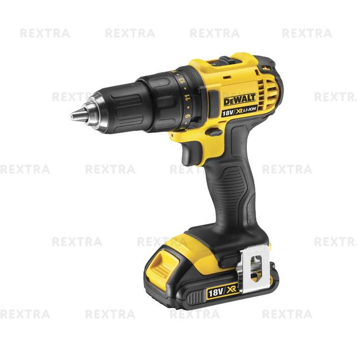 Дрель-шуруповерт аккумуляторная Dewalt DCD780C2 18 В Li-ion, 2х1.5 Ач