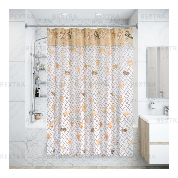 Штора для ванной комнаты «Vidage Кастель» 180х180 см цвет бежевый