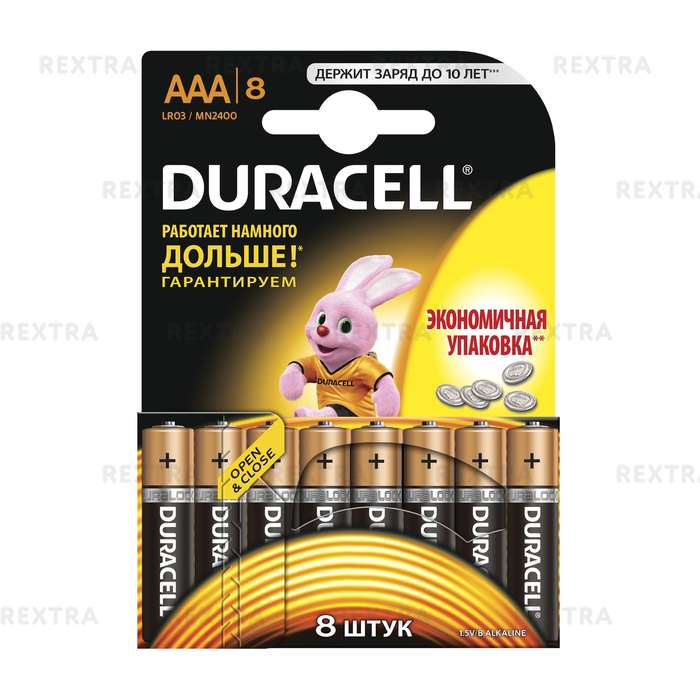 Батарейка алкалиновая Duracell Basic ААА 8 шт.