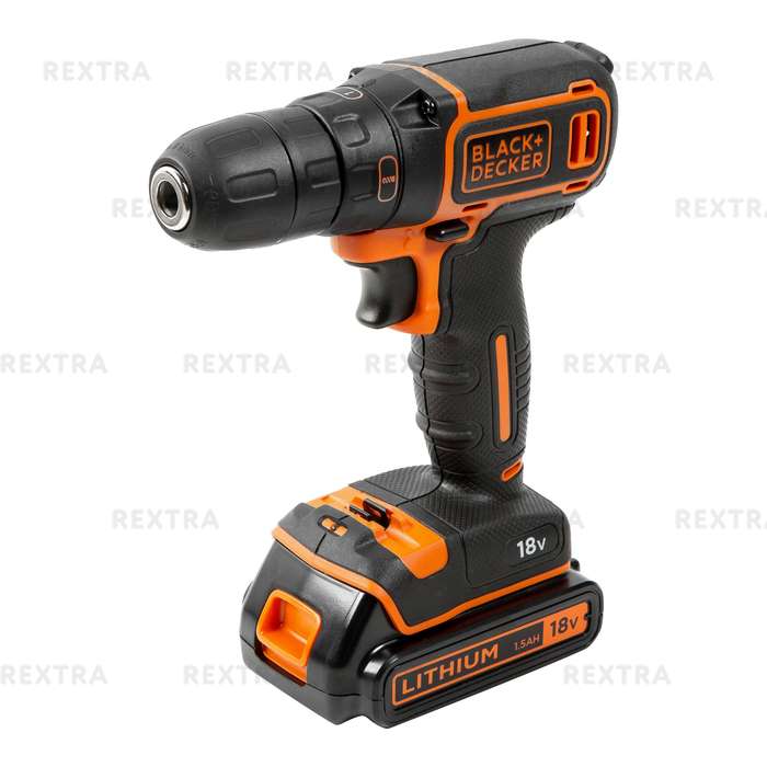 Шуруповёрт Black&Decker BDCDC18K1B, 18В Li-Ion 1.5Ач