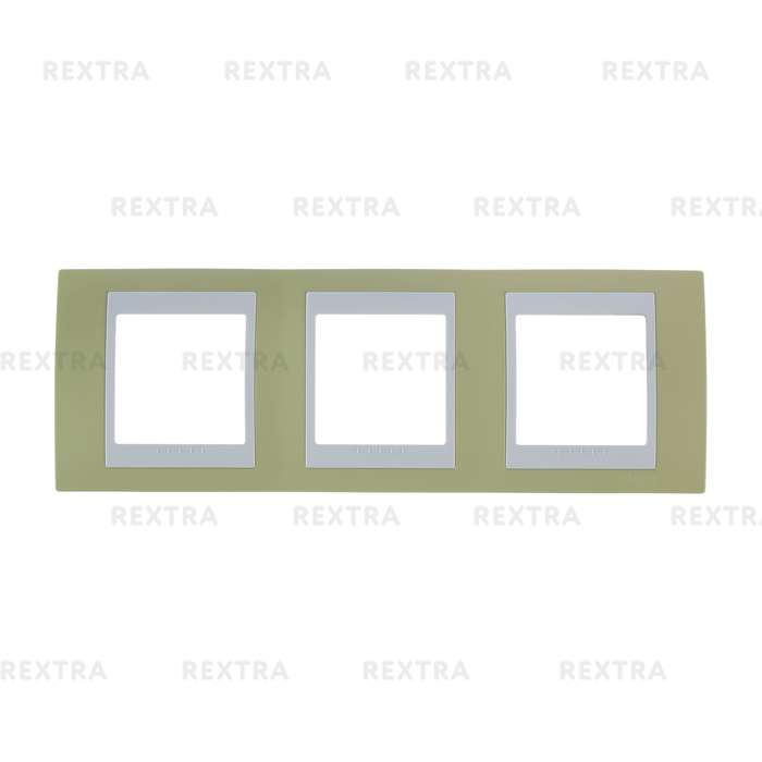Рамка Schneider Electric Unica, хамелеон, 3 поста, горизонтальная, цвет зелёное яблоко/белый