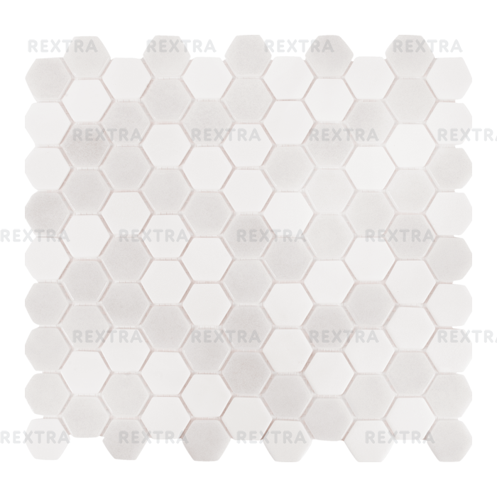 Мозаика стеклянная Hex Antislip 31.7х30.7 см цвет белый/серый