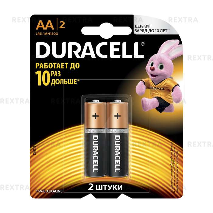 Батарейка алкалиновая Duracell Basic АА 2шт.