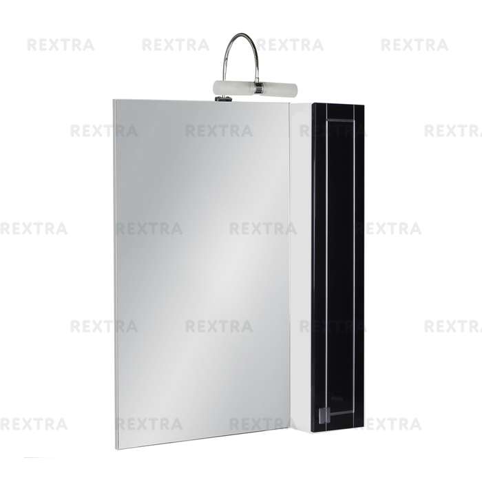 Шкаф зеркальный «Мерлин» 60 см цвет чёрный
