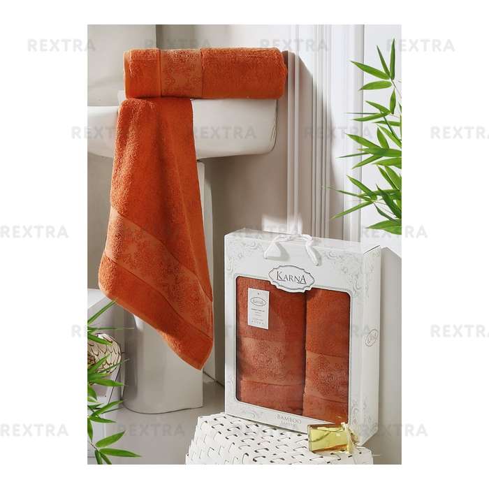 Набор полотенец для ванной комнаты KARNA Pandora 2шт 2197/CHAR006
