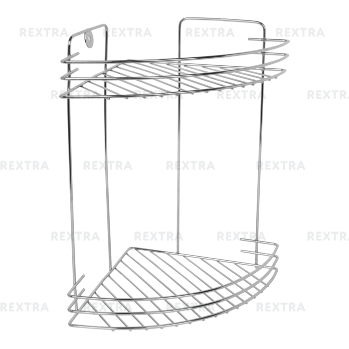 Полка для ванной комнаты Аквалиния двухъярусная угловая металл