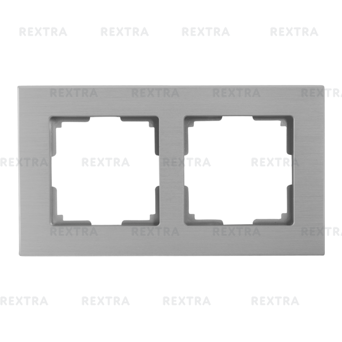 Рамка Werkel Aluminium, 2 поста, цвет металл