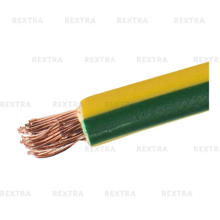 Провод ПуГВ 1x6 на отрез цвет желто-зеленый