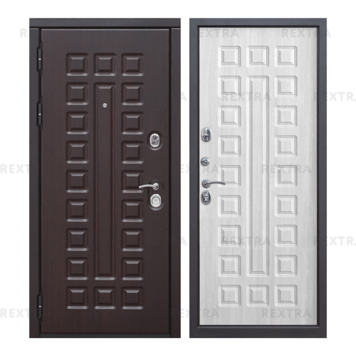 Дверь входная металлическая Сенатор 12 см, 960 мм, левая, цвет белый ясень