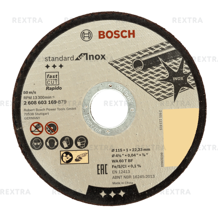 Диск отрезной по нержавейке Bosch, 115x1 мм