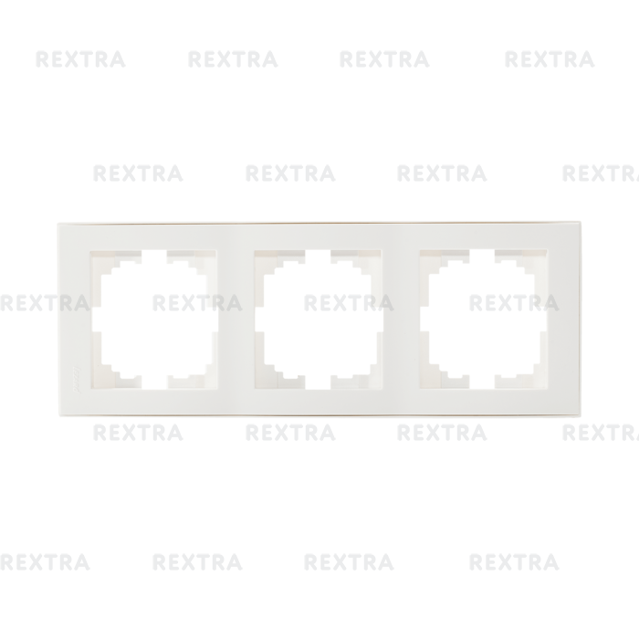 Рамка для розеток и выключателей вертикальная, 3 поста, цвет белый