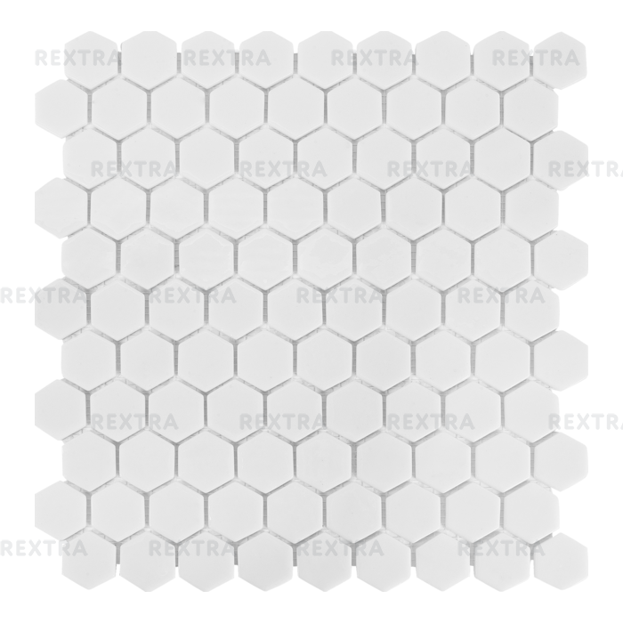 Мозаика стеклянная Hex 31.7х30.7 см цвет белый