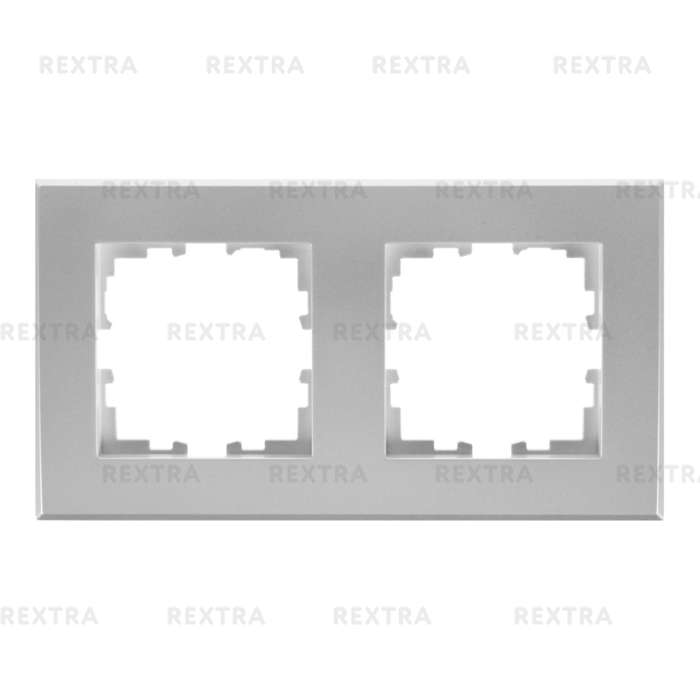 Рамка Lexman Виктория, плоская, 2 поста, цвет жемчужно-белый