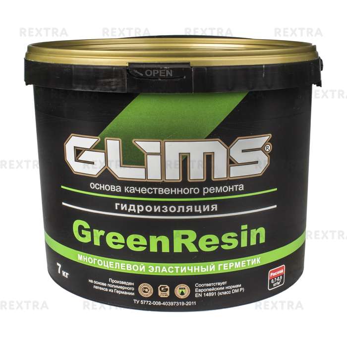 Герметик эластичный Glims GreenResin, 7 кг