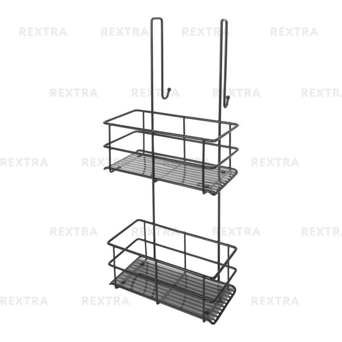 Полка для душевой кабины Caddy SWR-1006 двухъярусная, металл, цвет чёрный