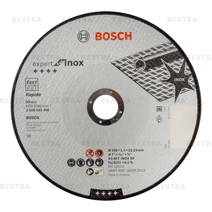 Диск отрезной по нержавейке Bosch, 180x1.6 мм