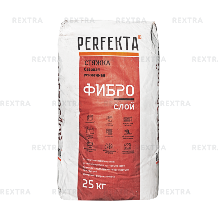 Стяжка пола Perfekta Фиброслой, 25 кг