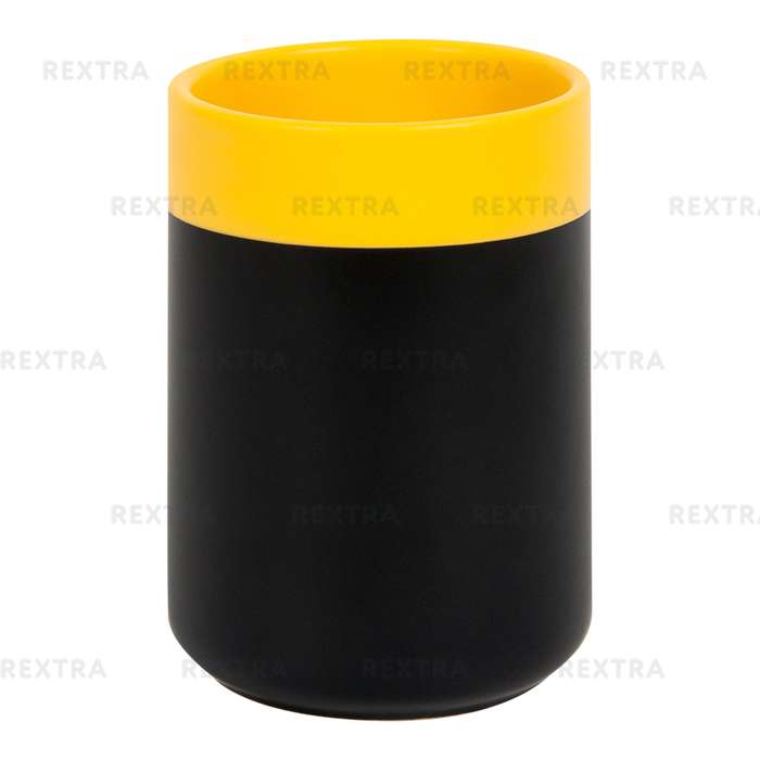 Стакан для зубныx щеток Keila керамика чёрный /жёлтый