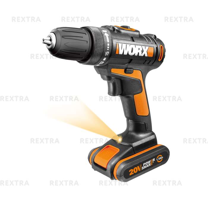 Дрель-шуруповёрт WORX WX101, 20 В lI-ion