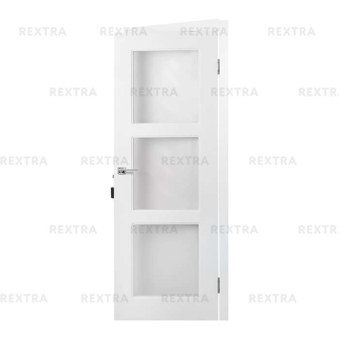 Дверь межкомнатная остеклённая с замком в комплекте Британия 70x200 см цвет белый