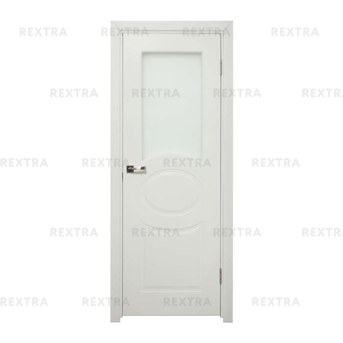 Дверь межкомнатная остеклённая Дэлия 60x200 см цвет белый