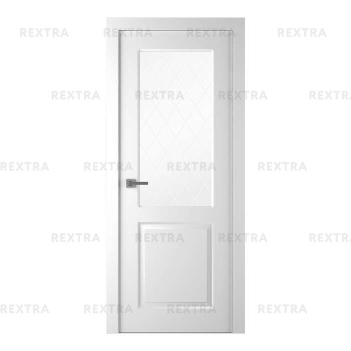 Дверь межкомнатная остеклённая Австралия, 200x80 см, эмаль, цвет белый, с фурнитурой