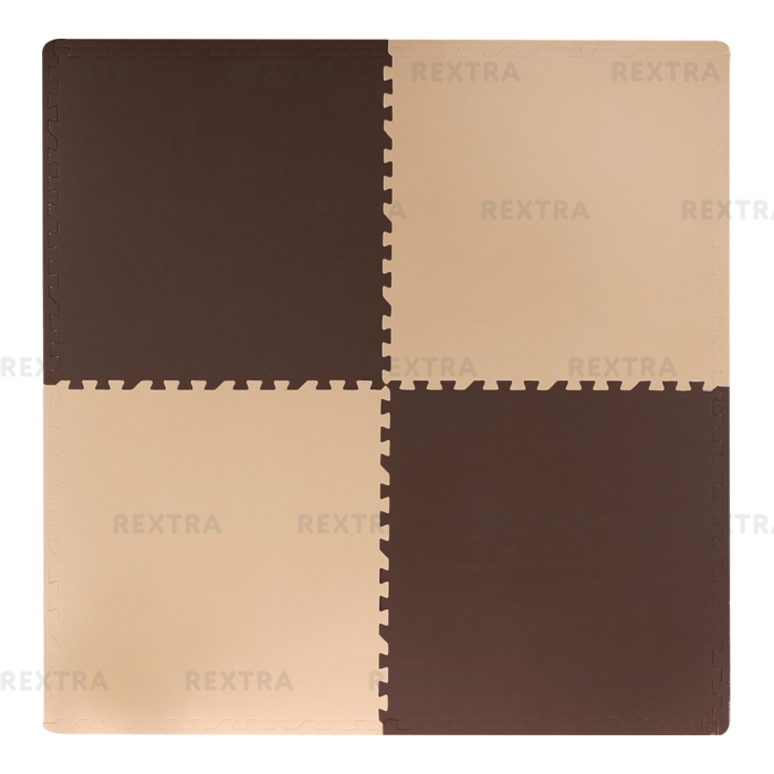 Пол мягкий полипропилен 60x60 см цвет бежево-коричневый, в упаковке 4 шт.