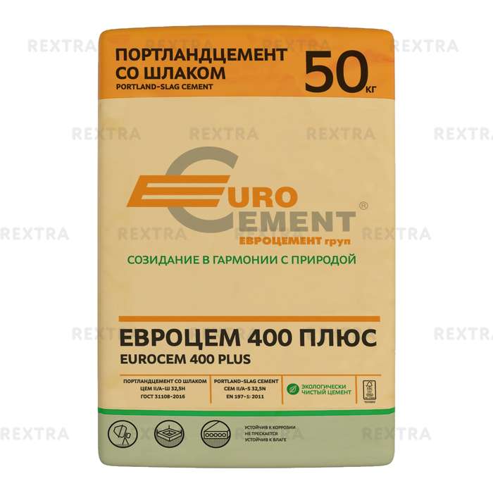 Цемент Евроцемент М400 ЦЕМ II/А-Ш 32.5 Н 50 кг