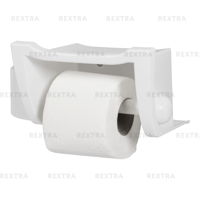 Держатель для туалетной бумаги и освежителя воздуха с полкой «Mira» без крышки цвет белый