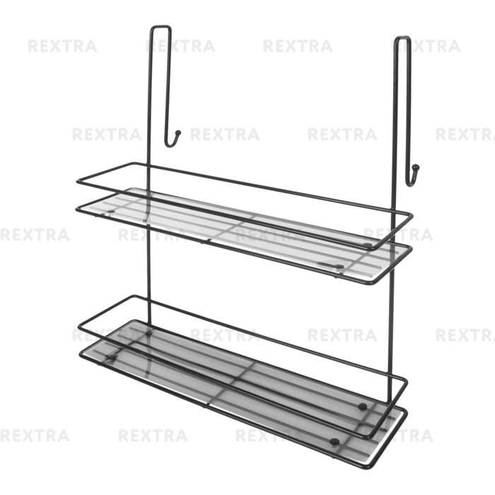 Полка для душевой кабины Caddy SWR-1005 двухъярусная, металл, цвет чёрный