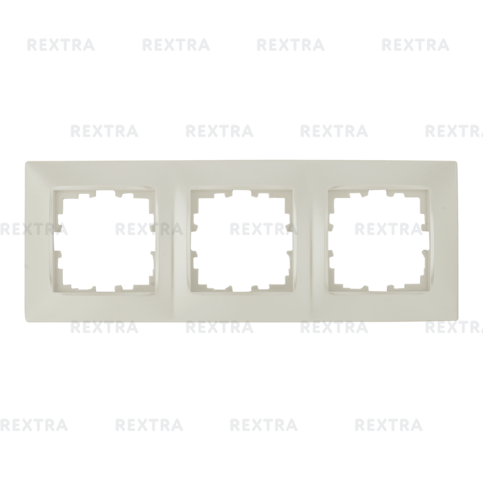 Рамка Lexman Виктория, сферическая, 3 поста, цвет жемчужно-белый матовый